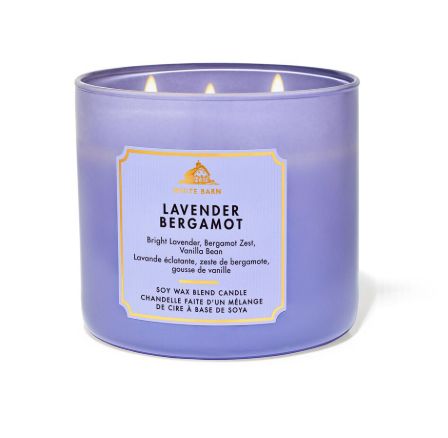 WHITE BARN LAVENDER BERGAMOT 3-WICK CANDLE باث اند بدي ورك شمعة عطرية